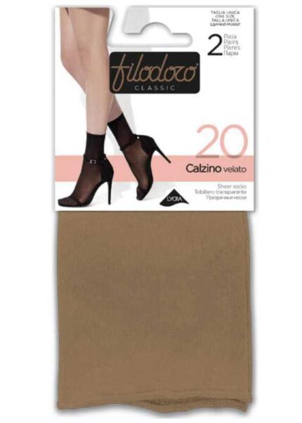 2 чифта тънки чорапи без ластик Filodoro Calzino velato 20 den