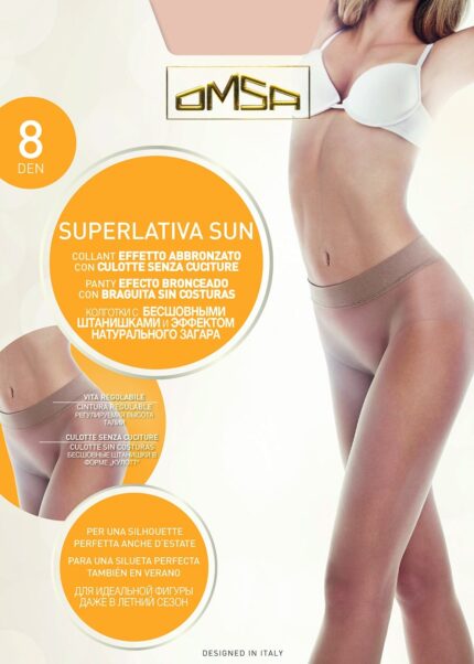 Безшевен чорапогащник Omsa Superlativa 8 den