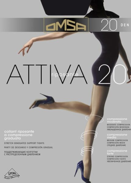 Стягащ чорапогащник Omsa Attiva 20 den