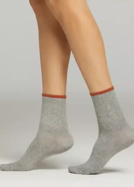 Луксозни дамски чорапи с камъни Pompea Mila grey
