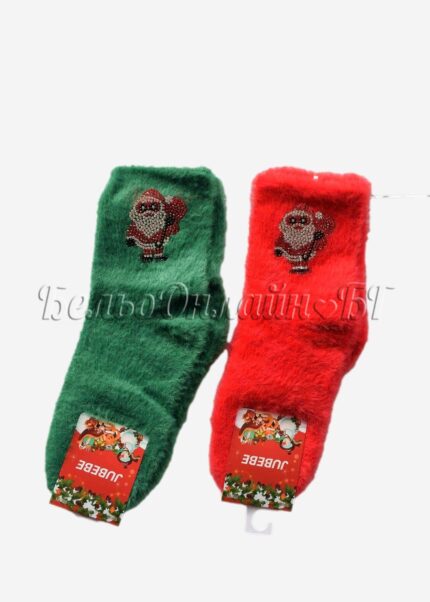 Коледни чорапи от норка с камъни Jubebe 1265-5