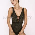 Луксозно боди със златисти камъни New Silhouette 4482
