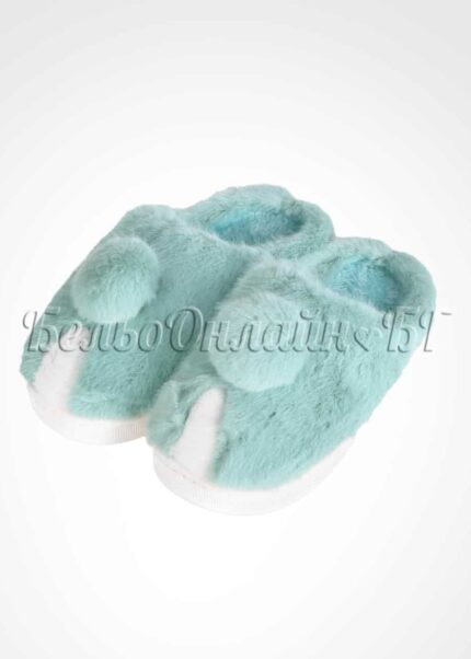 Топли дамски пантофи с помпон New Silhouette 7659