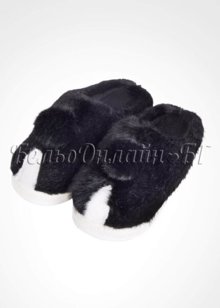 Топли дамски пантофи с помпон New Silhouette 7659