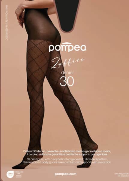 Луксозен фигурален чорапогащник Pompea Zaffiro 30 den