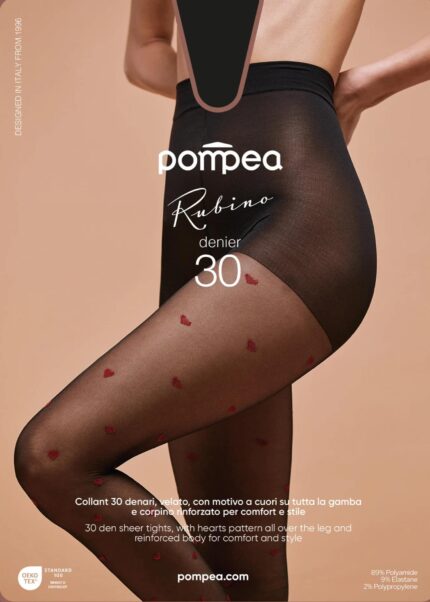 Луксозен фигурален чорапогащник Pompea Rubino 30 den