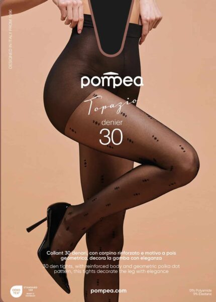 Луксозен фигурален чорапогащник Pompea Topazio 30 den
