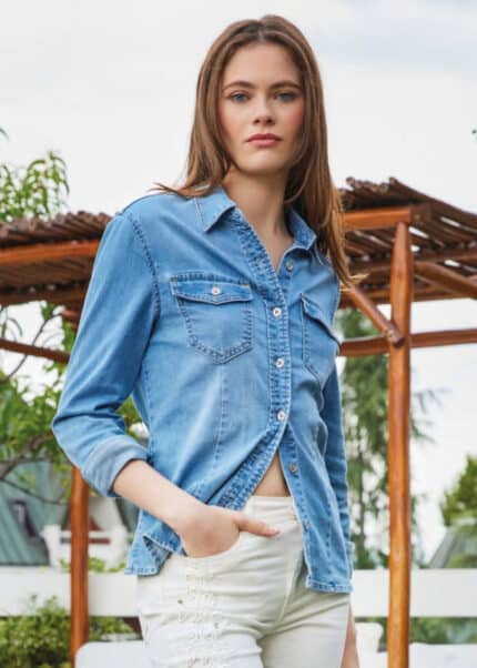 Дамска дънкова риза Philippe Matignon Camicia Denim